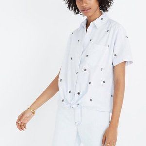 Madewell Peace Sign Striped Top Blouse